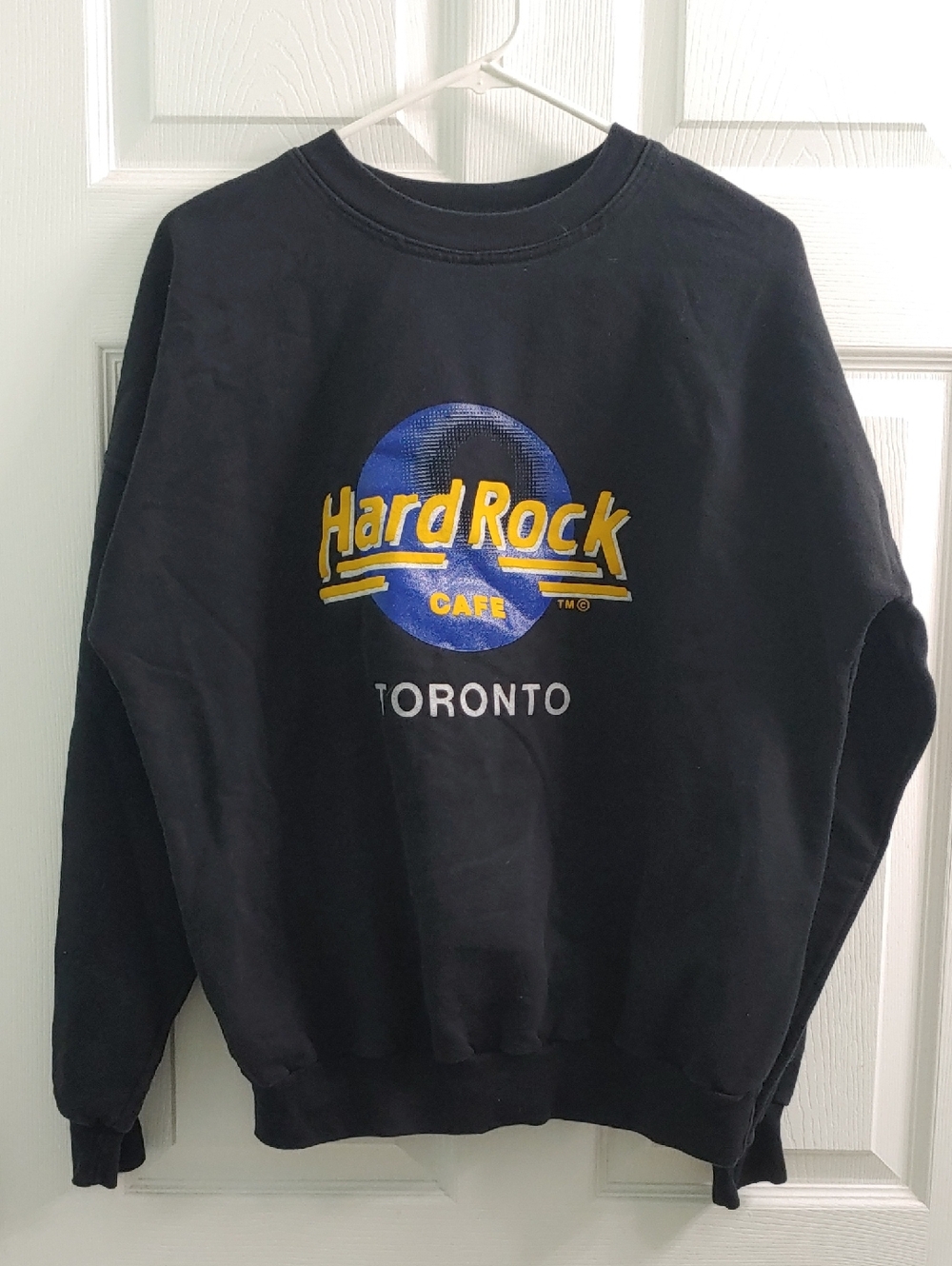 Vintage 90s Hard Rock Cafe Toronto Sweatshirt Black Unisex Pullover Size M